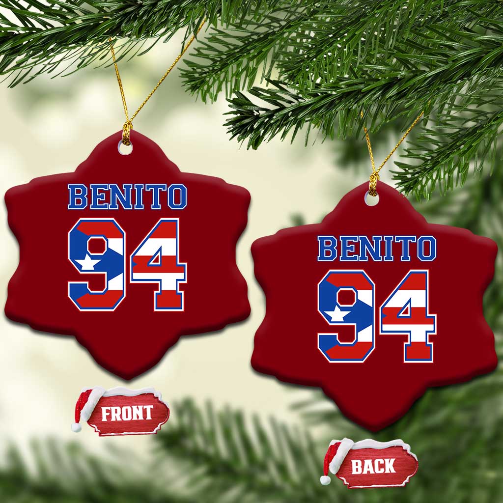 Puerto Rico Jersey Benito Number 94 Graphic Ceramic Ornament TS11 Print Your Wear