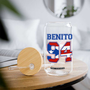 Puerto Rico Jersey Benito Number 94 Graphic Glass Can TS11 Print Your Wear