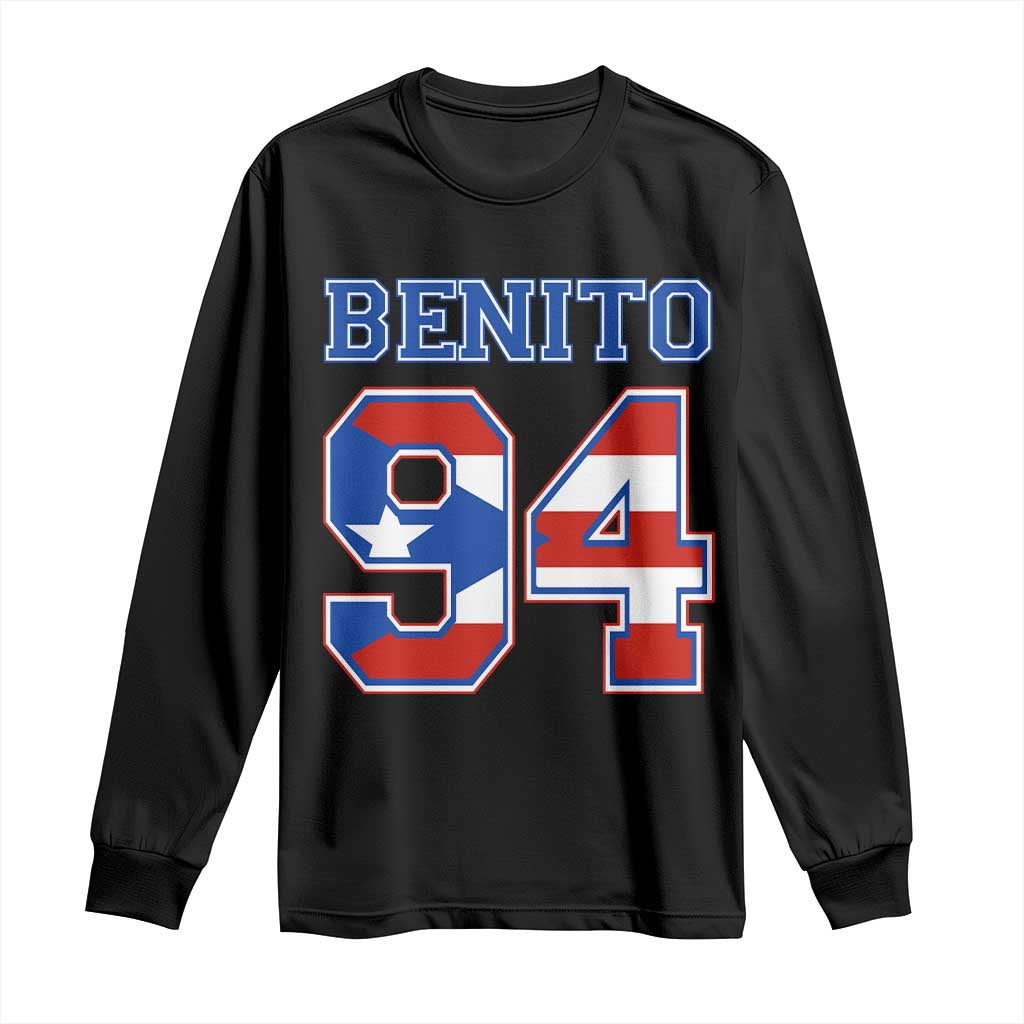 Puerto Rico Jersey Benito Number 94 Graphic Long Sleeve Shirt TS11 Black Print Your Wear