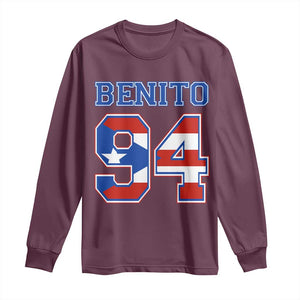 Puerto Rico Jersey Benito Number 94 Graphic Long Sleeve Shirt TS11 Maroon Print Your Wear