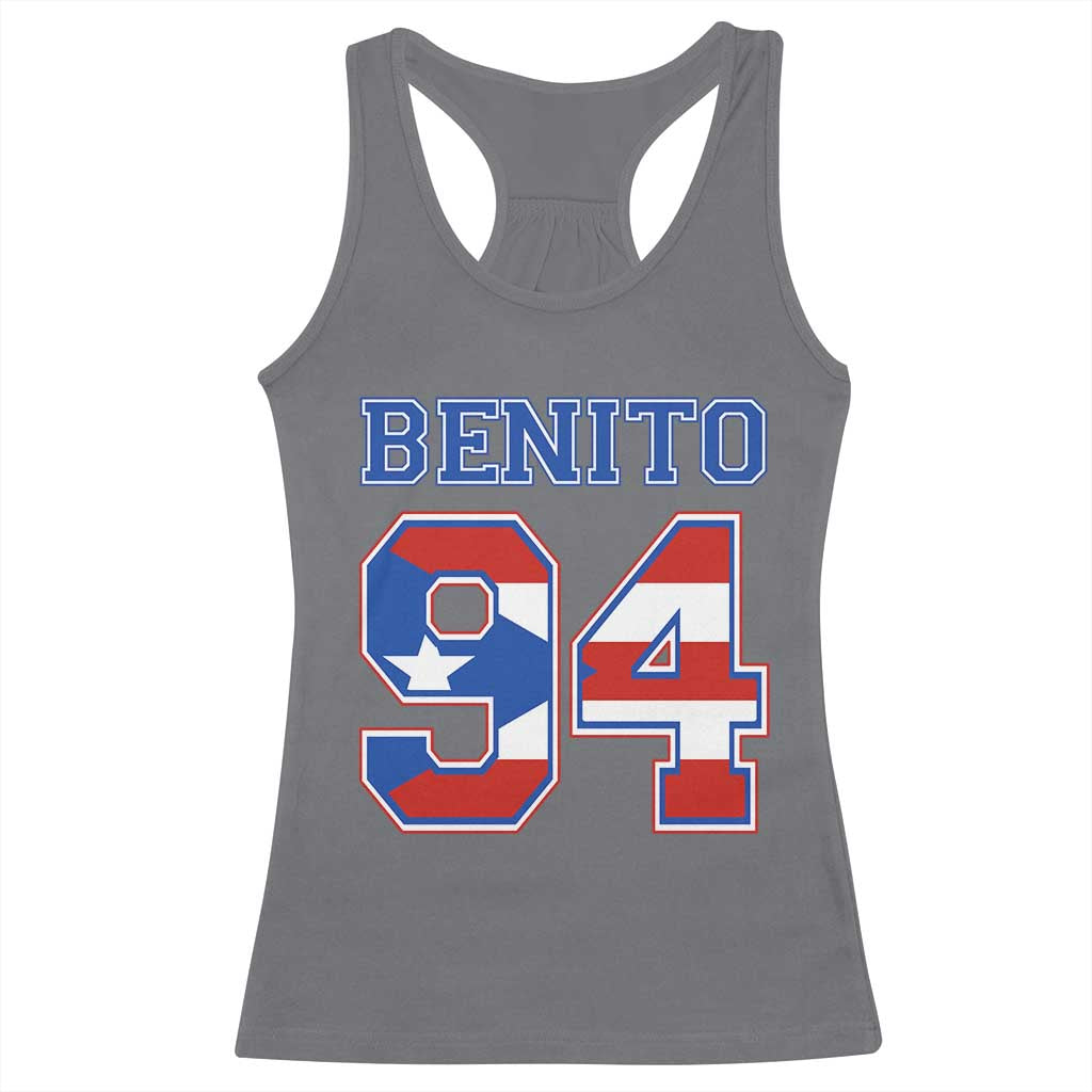Puerto Rico Jersey Benito Number 94 Graphic Racerback Tank Top TS11 Charcoal Print Your Wear
