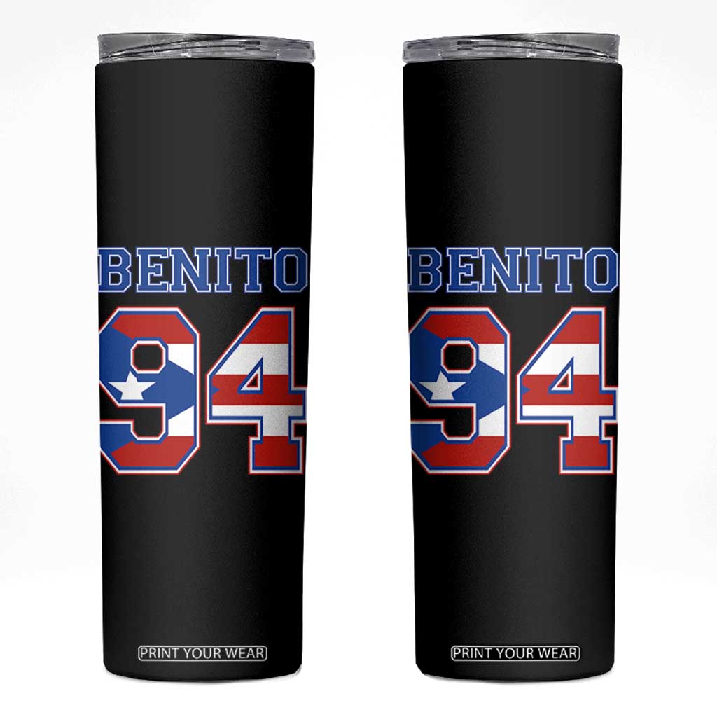 Puerto Rico Jersey Benito Number 94 Graphic Skinny Tumbler TS11 Black Print Your Wear