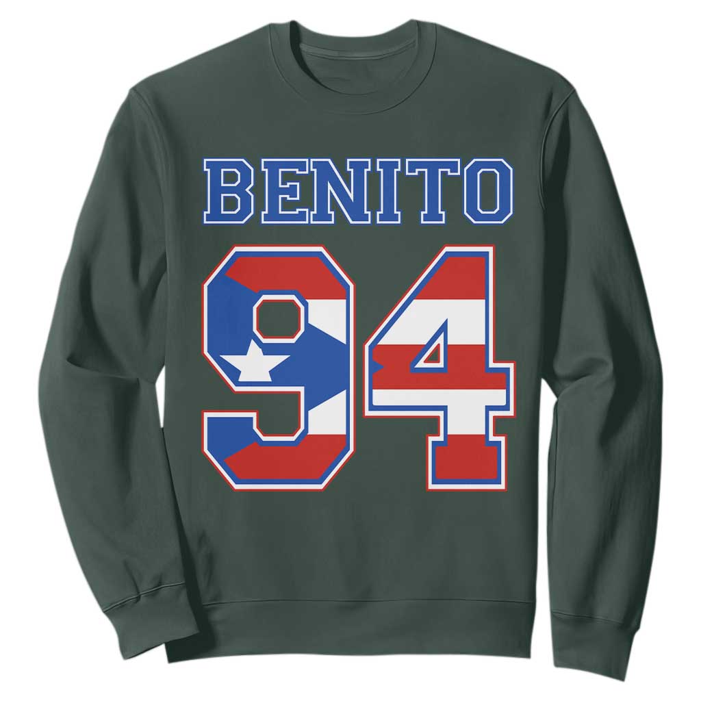 Puerto Rico Jersey Benito Number 94 Graphic Sweatshirt TS11 Dark Forest Green Print Your Wear