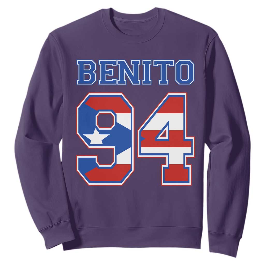 Puerto Rico Jersey Benito Number 94 Graphic Sweatshirt TS11 Purple Print Your Wear