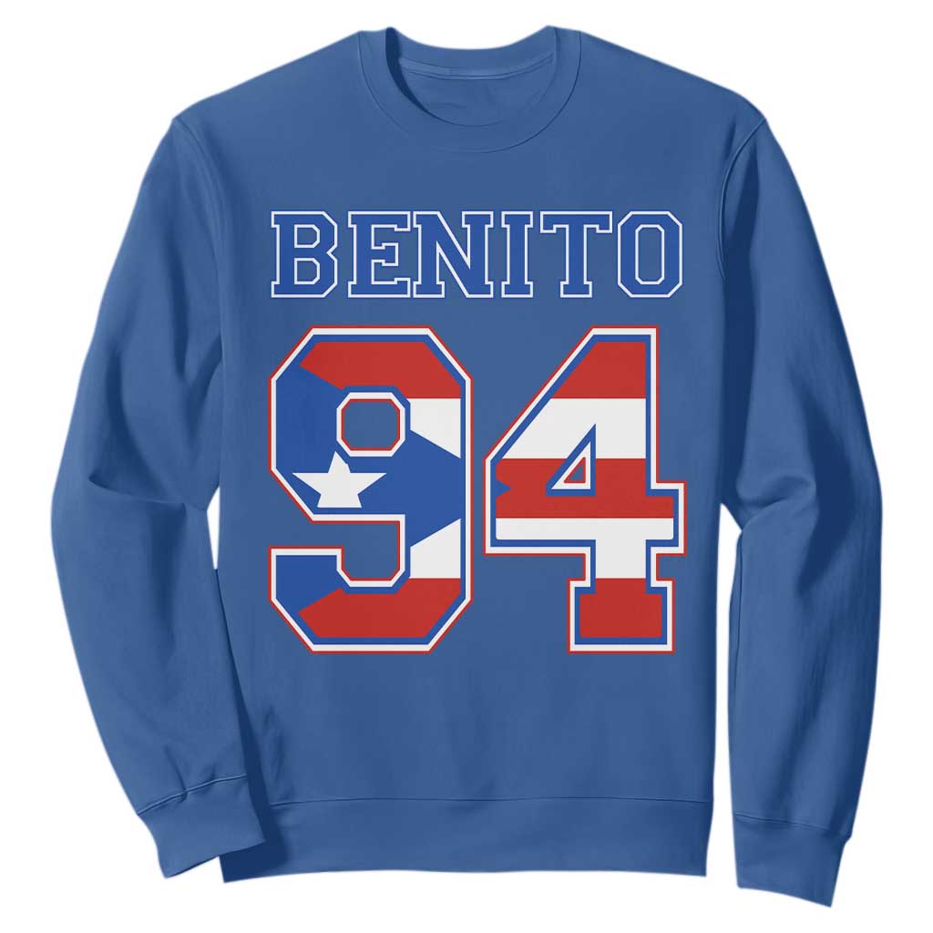 Puerto Rico Jersey Benito Number 94 Graphic Sweatshirt TS11 Royal Blue Print Your Wear