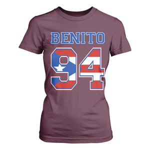 Puerto Rico Jersey Benito Number 94 Graphic T Shirt For Women TS11 Maroon Print Your Wear