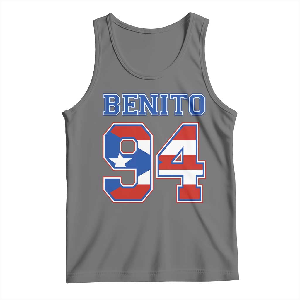 Puerto Rico Jersey Benito Number 94 Graphic Tank Top TS11 Black Heather Print Your Wear