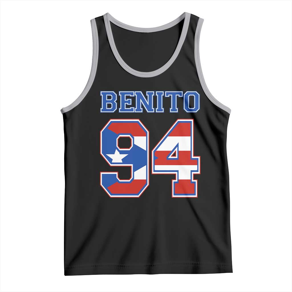 Puerto Rico Jersey Benito Number 94 Graphic Tank Top TS11 Black Athletic Heather Print Your Wear