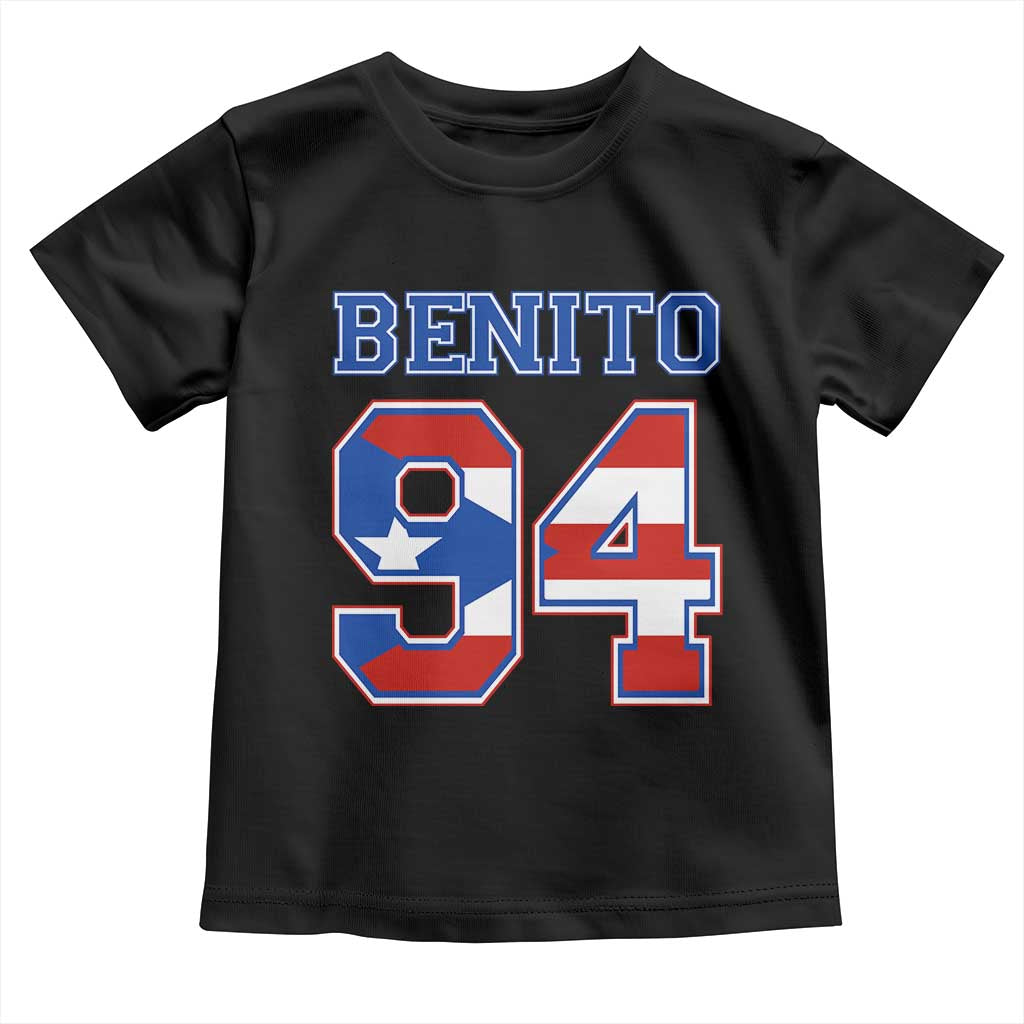 Puerto Rico Jersey Benito Number 94 Graphic Toddler T Shirt TS11 Black Print Your Wear