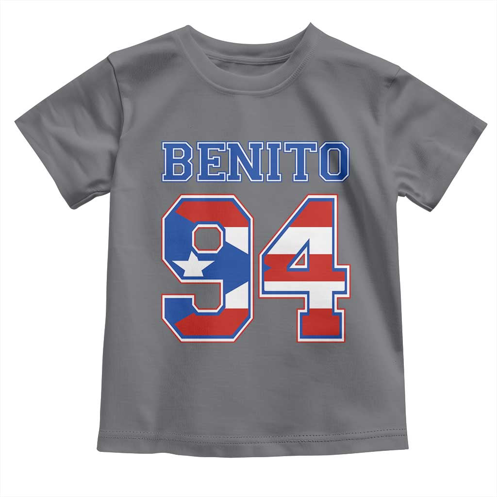 Puerto Rico Jersey Benito Number 94 Graphic Toddler T Shirt TS11 Charcoal Print Your Wear