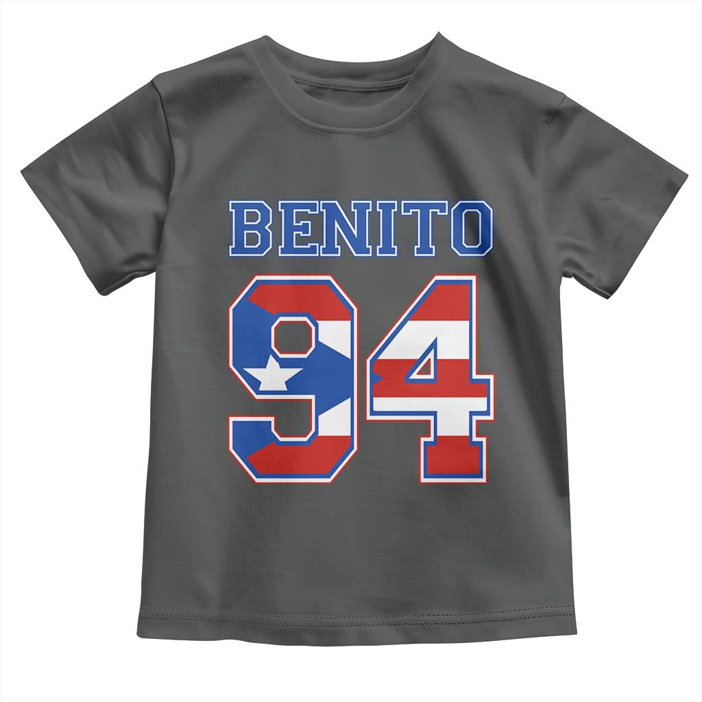 Puerto Rico Jersey Benito Number 94 Graphic Toddler T Shirt TS11 Dark Heather Print Your Wear