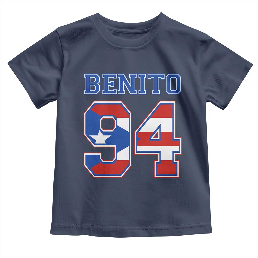 Puerto Rico Jersey Benito Number 94 Graphic Toddler T Shirt TS11 Navy Print Your Wear