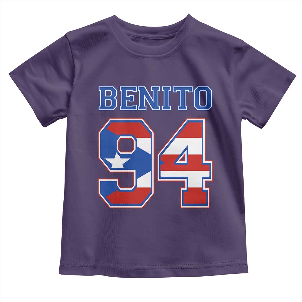 Puerto Rico Jersey Benito Number 94 Graphic Toddler T Shirt TS11 Purple Print Your Wear