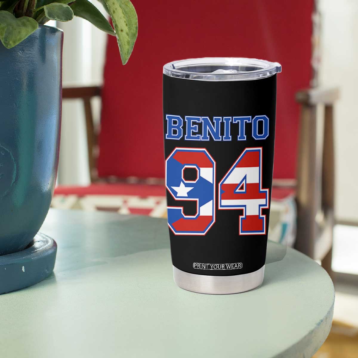 Puerto Rico Jersey Benito Number 94 Graphic Tumbler Cup TS11 Print Your Wear