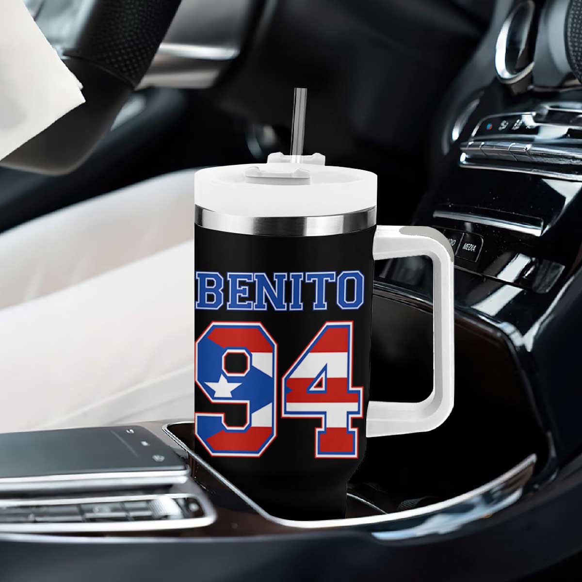 Puerto Rico Jersey Benito Number 94 Graphic Tumbler With Handle TS11 Print Your Wear