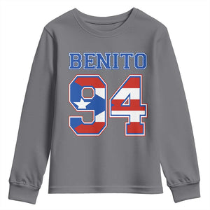 Puerto Rico Jersey Benito Number 94 Graphic Youth Sweatshirt TS11 Charcoal Print Your Wear