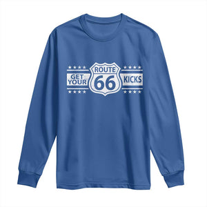 Route Highway 66 Long Sleeve Shirt Get Your Kicks American Road Trip TS11 Royal Blue Print Your Wear