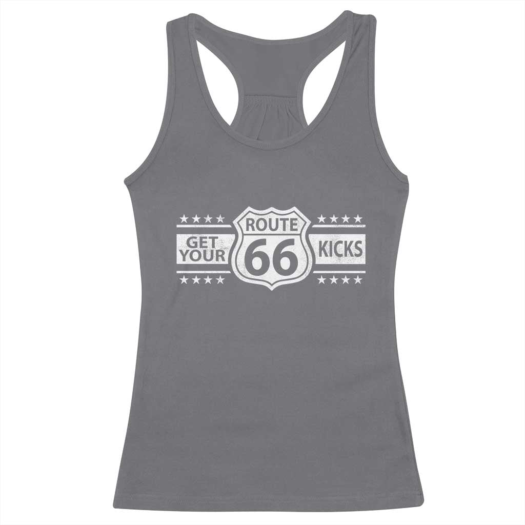 Route Highway 66 Racerback Tank Top Get Your Kicks American Road Trip TS11 Charcoal Print Your Wear