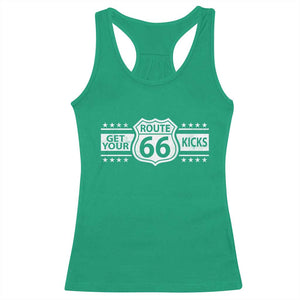 Route Highway 66 Racerback Tank Top Get Your Kicks American Road Trip TS11 Irish Green Print Your Wear