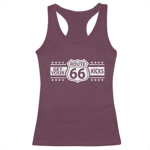 Route Highway 66 Racerback Tank Top Get Your Kicks American Road Trip TS11 Maroon Print Your Wear