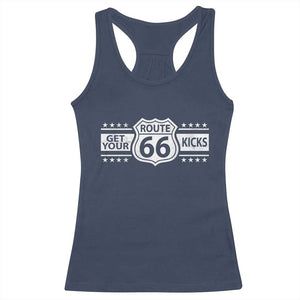 Route Highway 66 Racerback Tank Top Get Your Kicks American Road Trip TS11 Navy Print Your Wear