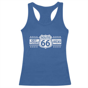 Route Highway 66 Racerback Tank Top Get Your Kicks American Road Trip TS11 Royal Blue Print Your Wear