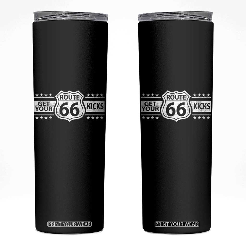 Route Highway 66 Skinny Tumbler Get Your Kicks American Road Trip TS11 Black Print Your Wear