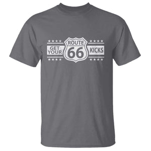 Route Highway 66 T Shirt Get Your Kicks American Road Trip TS11 Charcoal Print Your Wear