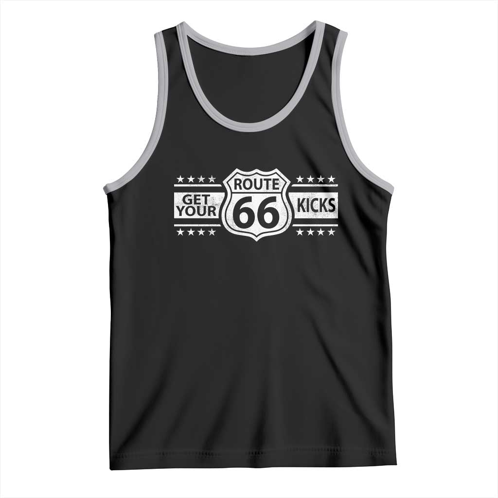 Route Highway 66 Tank Top Get Your Kicks American Road Trip TS11 Black Athletic Heather Print Your Wear