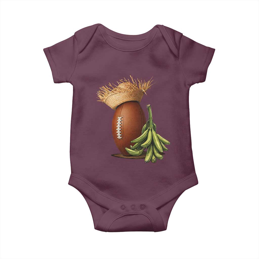 Funny Puerto Rico Football Boricua Pava Hat Baby Onesie TS11 Maroon Print Your Wear