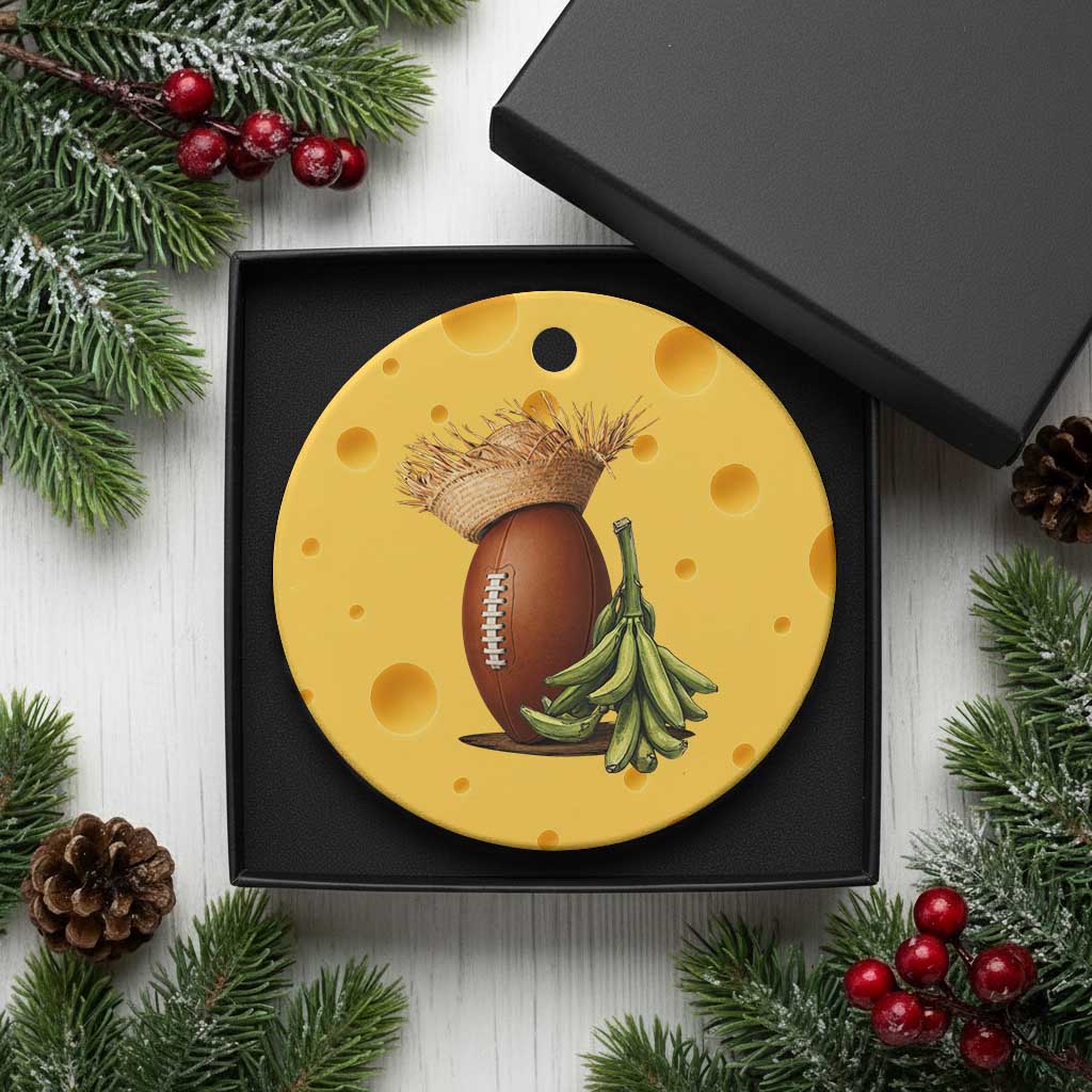 Funny Puerto Rico Football Boricua Pava Hat Ceramic Ornament TS11 1pc Yellow Cheese Print Your Wear