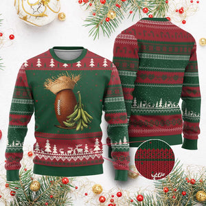 Funny Puerto Rico Football Boricua Pava Hat Ugly Christmas Sweater TS11 Red Green Print Your Wear