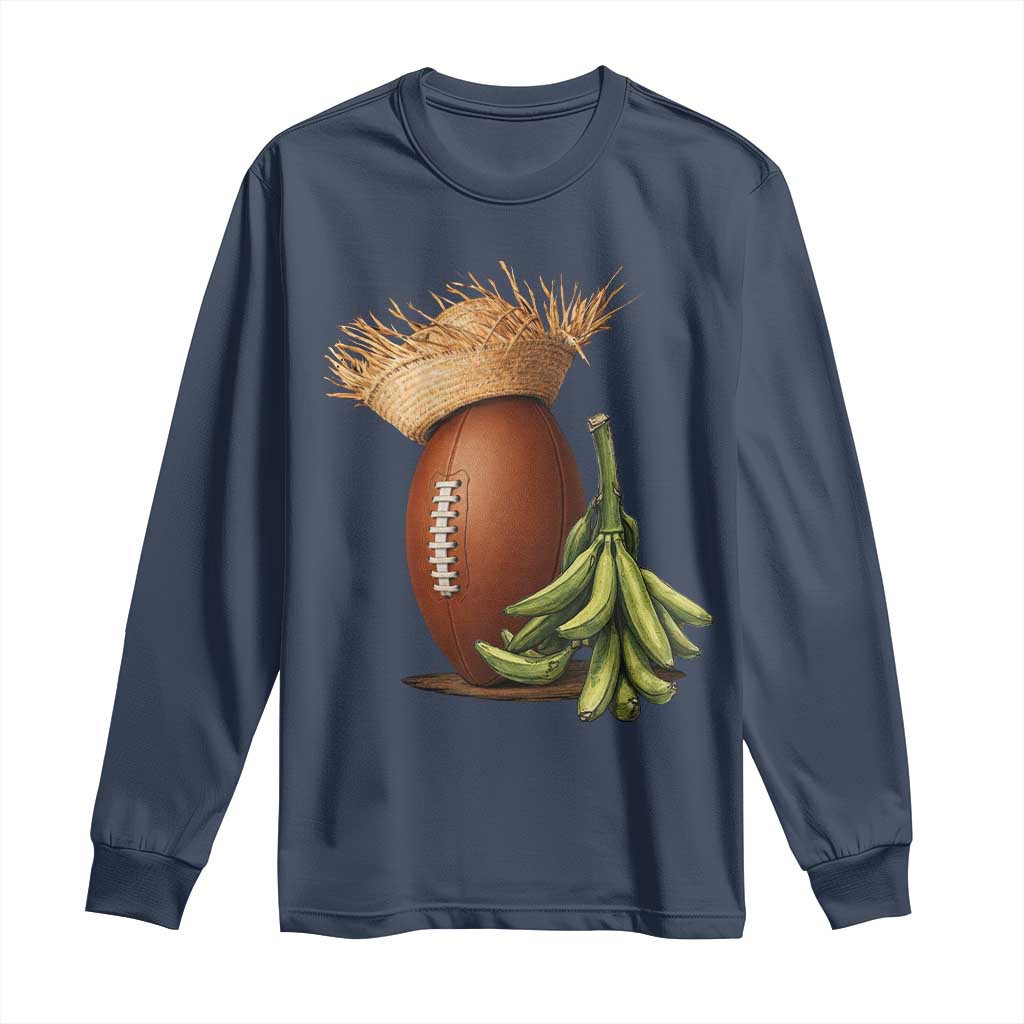 Funny Puerto Rico Football Boricua Pava Hat Long Sleeve Shirt TS11 Navy Print Your Wear