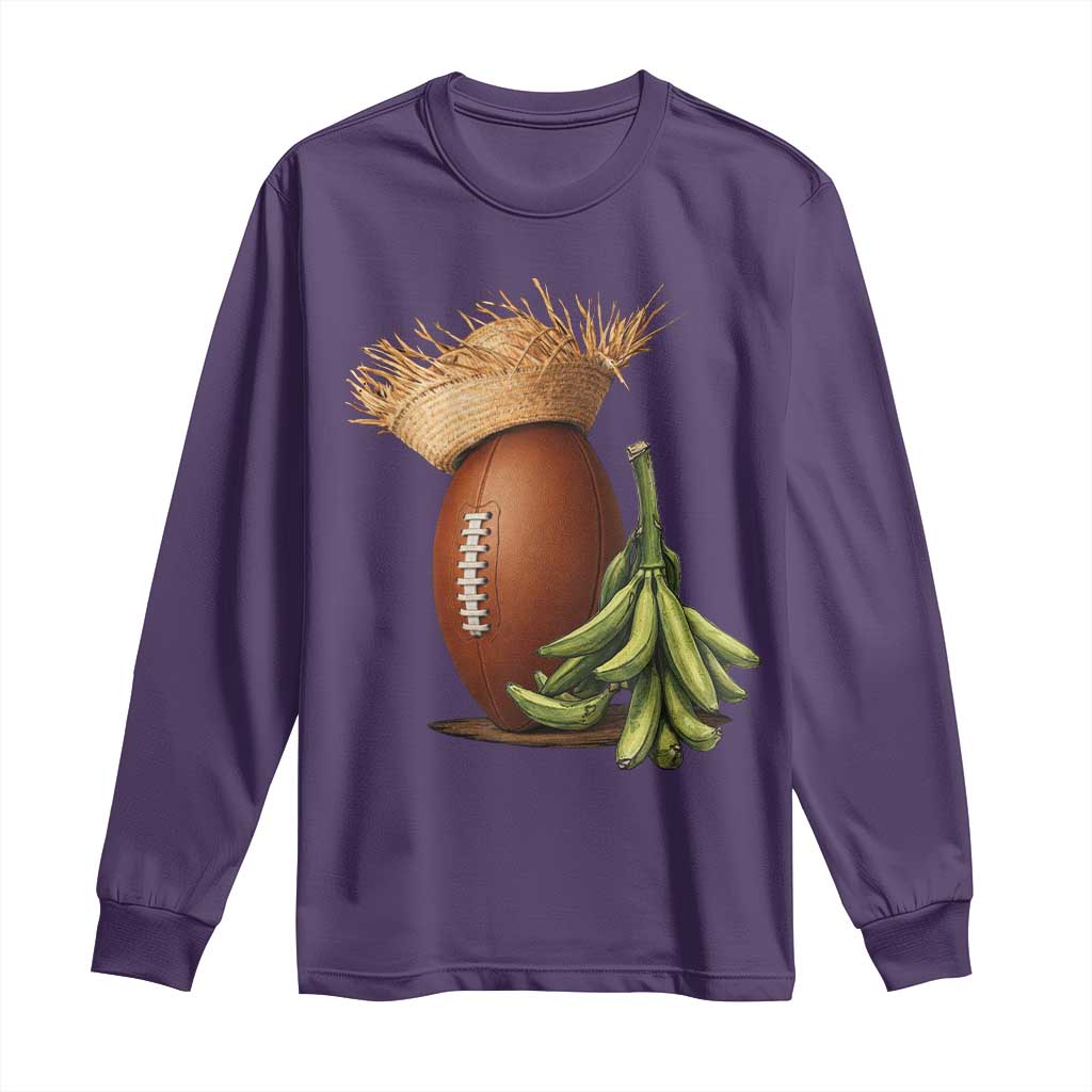 Funny Puerto Rico Football Boricua Pava Hat Long Sleeve Shirt TS11 Purple Print Your Wear