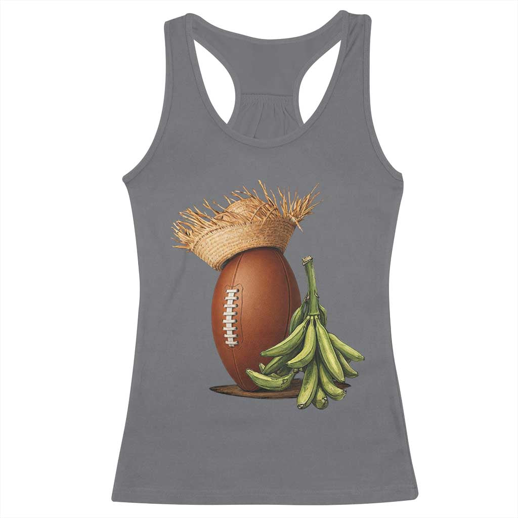 Funny Puerto Rico Football Boricua Pava Hat Racerback Tank Top TS11 Charcoal Print Your Wear