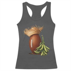 Funny Puerto Rico Football Boricua Pava Hat Racerback Tank Top TS11 Dark Heather Print Your Wear