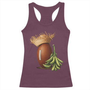 Funny Puerto Rico Football Boricua Pava Hat Racerback Tank Top TS11 Maroon Print Your Wear