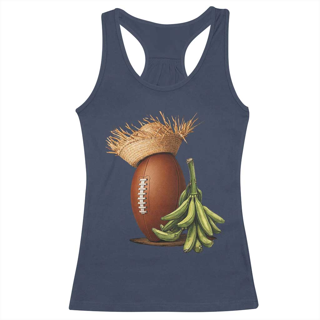 Funny Puerto Rico Football Boricua Pava Hat Racerback Tank Top TS11 Navy Print Your Wear