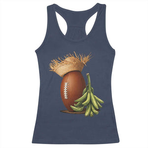 Funny Puerto Rico Football Boricua Pava Hat Racerback Tank Top TS11 Navy Print Your Wear