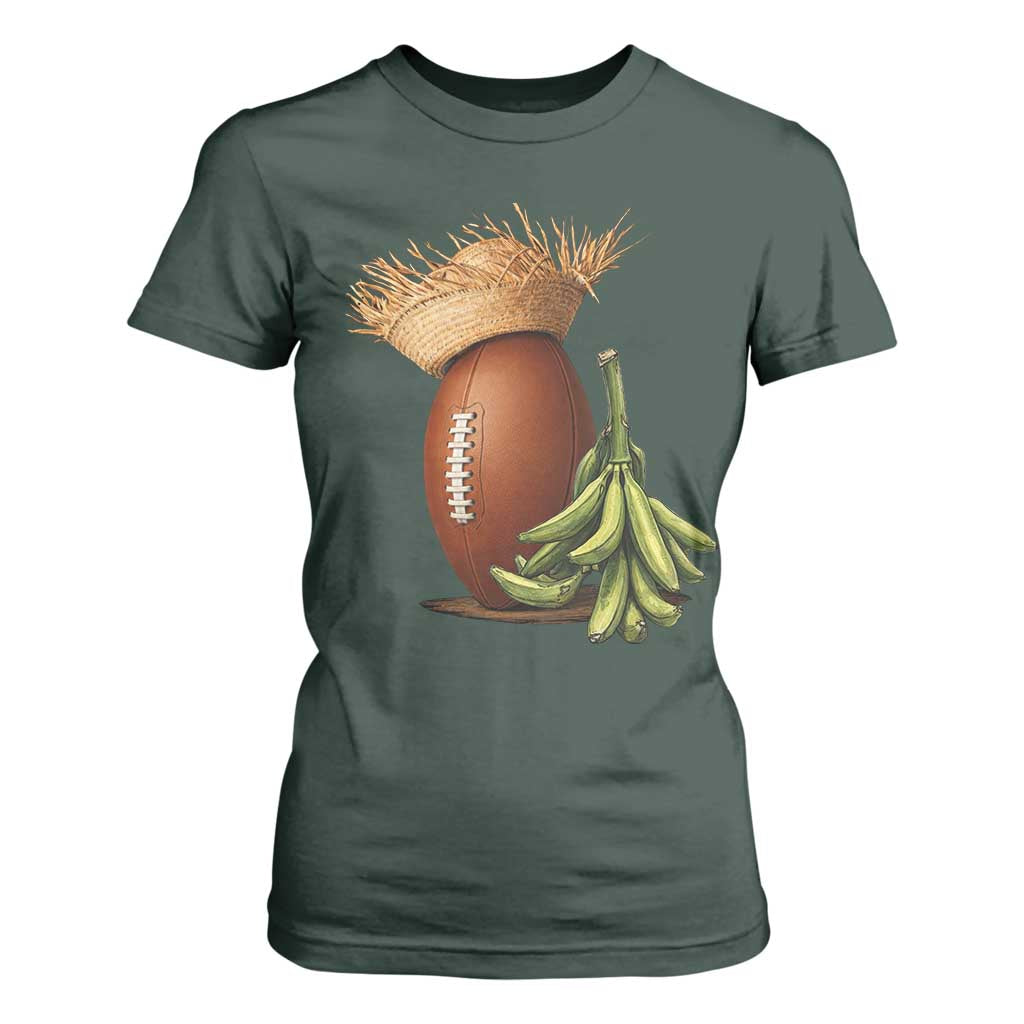 Funny Puerto Rico Football Boricua Pava Hat T Shirt For Women TS11 Dark Forest Green Print Your Wear
