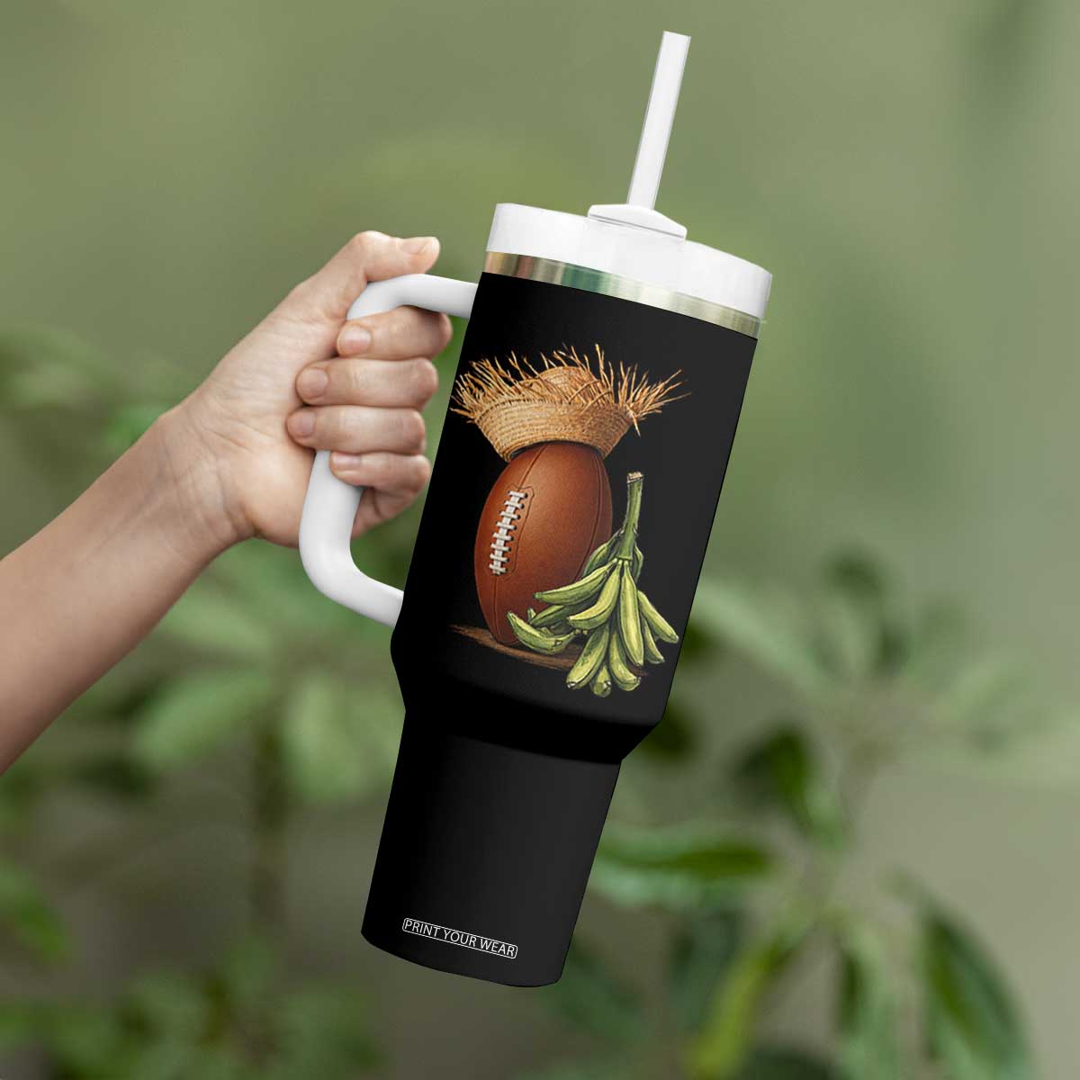 Funny Puerto Rico Football Boricua Pava Hat Tumbler With Handle TS11 Print Your Wear
