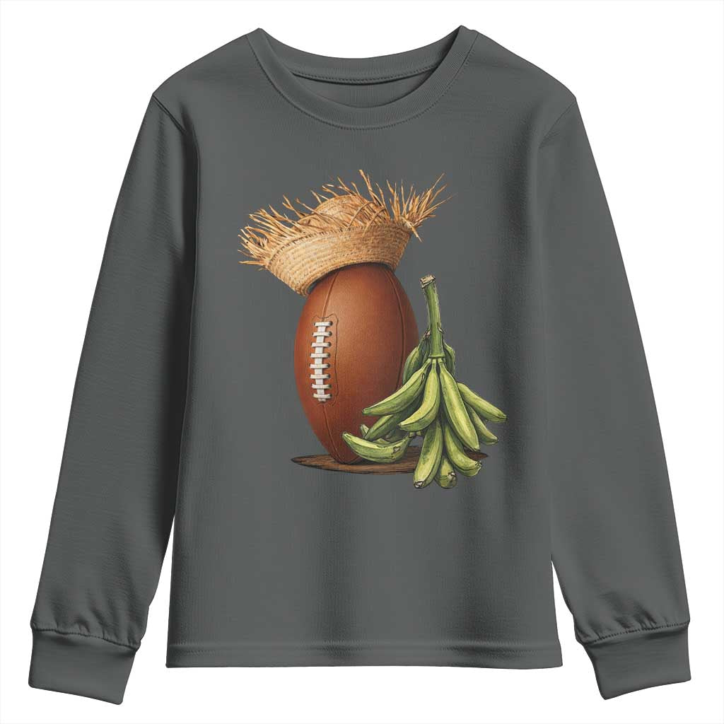 Funny Puerto Rico Football Boricua Pava Hat Youth Sweatshirt TS11 Dark Heather Print Your Wear