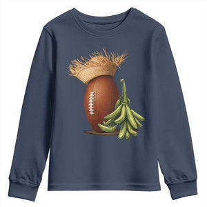 Funny Puerto Rico Football Boricua Pava Hat Youth Sweatshirt TS11 Navy Print Your Wear