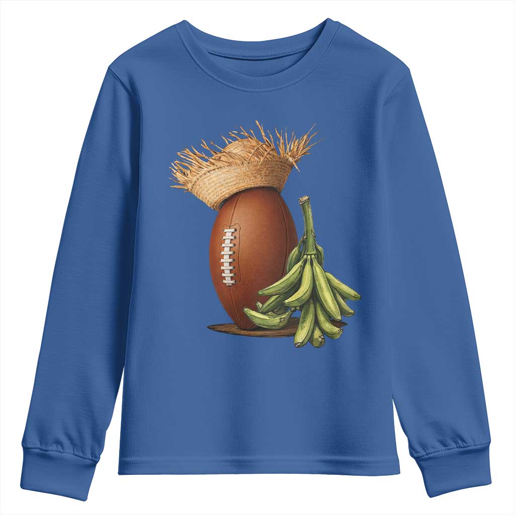 Funny Puerto Rico Football Boricua Pava Hat Youth Sweatshirt TS11 Royal Blue Print Your Wear