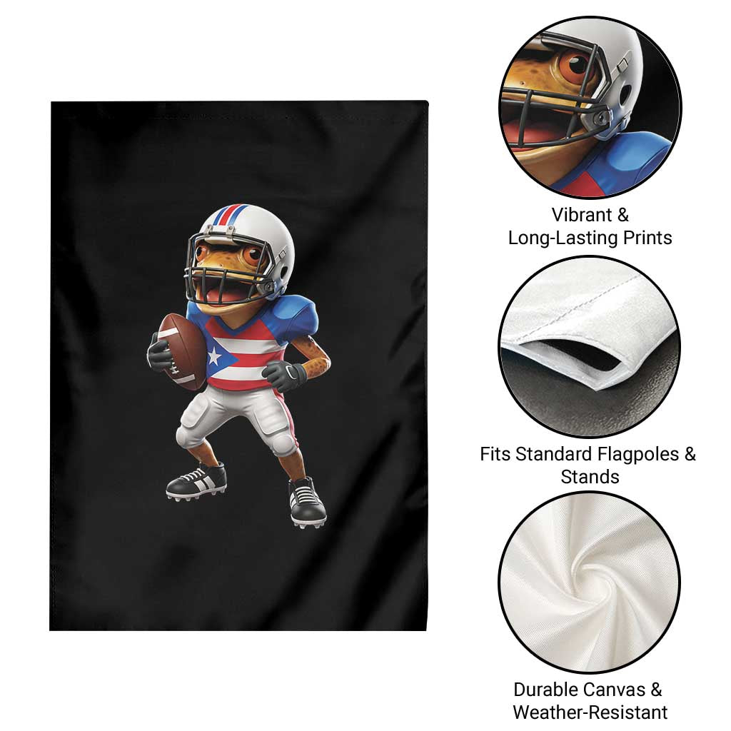 Funny Coqui Frog Puerto Rico Playing Football Garden Flag Boricua Game Day TS11 Print Your Wear