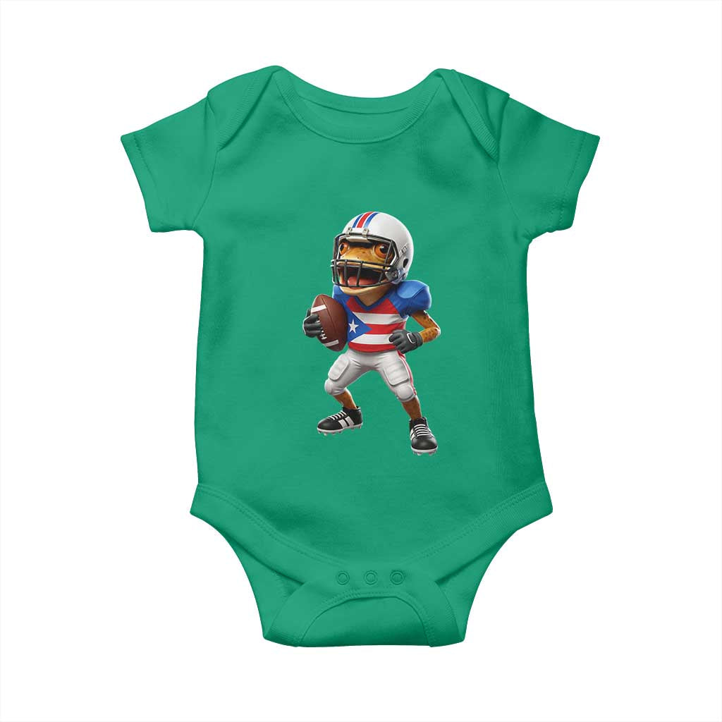 Funny Coqui Frog Puerto Rico Playing Football Baby Onesie Boricua Game Day TS11 Irish Green Print Your Wear