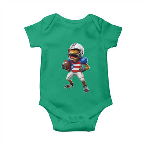 Funny Coqui Frog Puerto Rico Playing Football Baby Onesie Boricua Game Day TS11 Irish Green Print Your Wear
