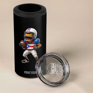 Funny Coqui Frog Puerto Rico Playing Football 4 in 1 Can Cooler Tumbler Boricua Game Day TS11 Print Your Wear