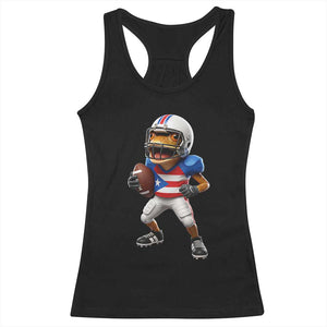 Funny Coqui Frog Puerto Rico Playing Football Racerback Tank Top Boricua Game Day TS11 Black Print Your Wear
