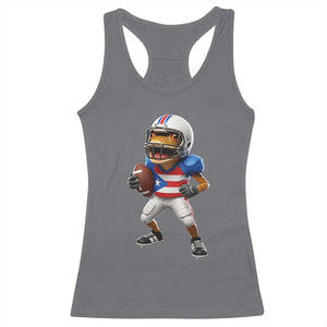 Funny Coqui Frog Puerto Rico Playing Football Racerback Tank Top Boricua Game Day TS11 Charcoal Print Your Wear